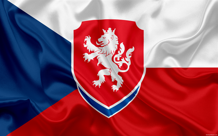 Czech Republic national football team, emblem, logo, flag, Europe, Czech flag, football, World Cup