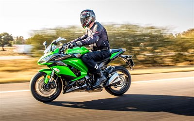 Kawasaki Z1000SX, 4k, 2017 bikes, rider, Kawasaki Ninja 1000, sportbikes, japanese motorcycles, Kawasaki