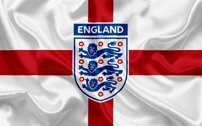 Download wallpapers England national football team, emblem, logo, flag