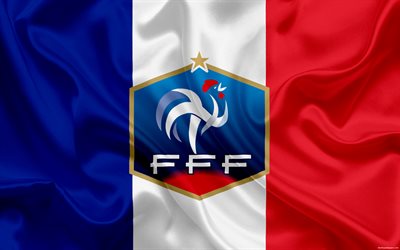France national football team, emblem, logo, football federation, flag, Europe, flag of France, football, World Cup