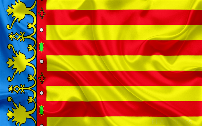 flagge von valencia, valencianische gemeinschaft, spanien, symbole