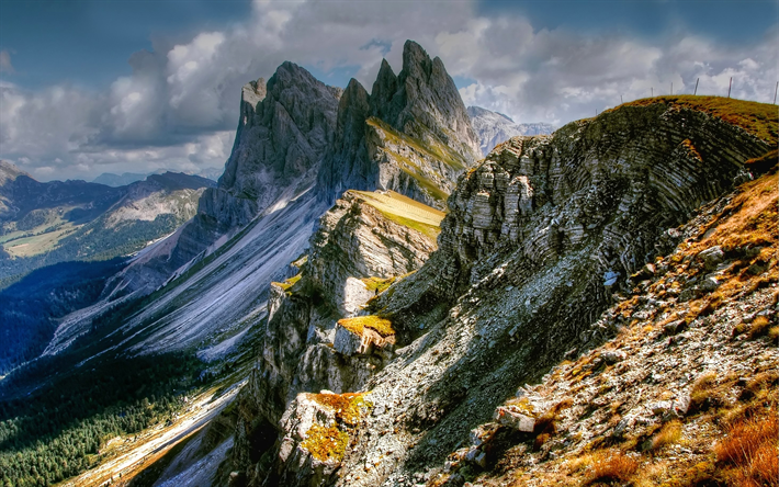 Italia, Alpes, monta&#241;as, verano, los Alpes italianos, Tirol del Sur, Europa