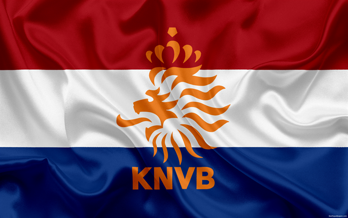 Netherlands national football team, emblem, logo, football federation, flag, Europe, flag of the Netherlands, football, World Cup
