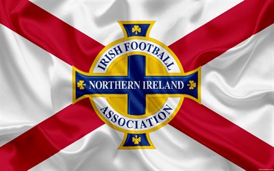 Northern Ireland national football team, emblem, logo, football federation, flag, Europe, Northern Ireland flag, football, World Cup