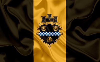 flag of Pittsburgh, Amerikkalainen kaupunki, USA, vaakuna Pittsburgh, Pennsylvania