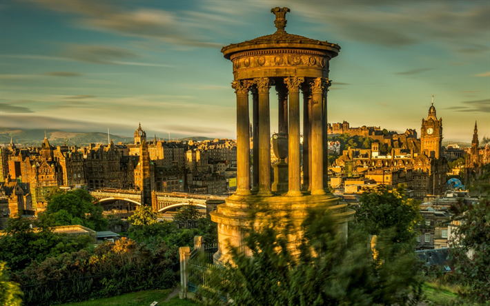 Greenside, Edinburgh, morning, sunrise, sights, monuments, Scotland