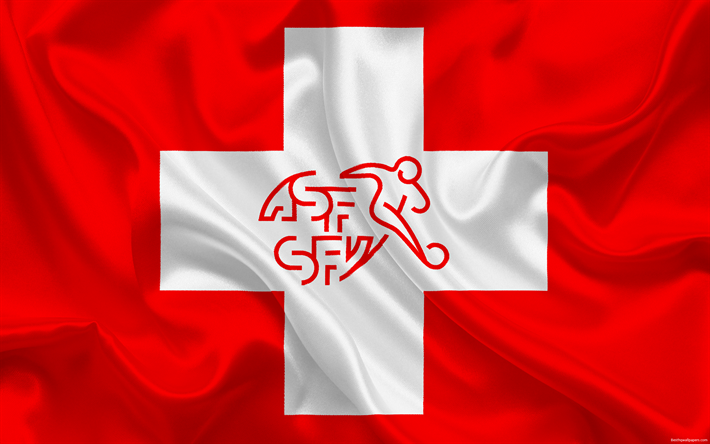 La suisse &#233;quipe nationale de football, l&#39;embl&#232;me, le logo, la f&#233;d&#233;ration de football, drapeau, Europe, Suisse, football, Coupe du Monde