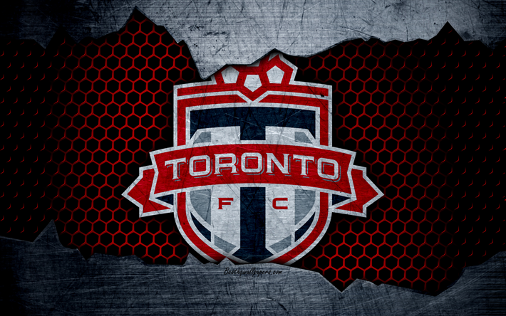 FC Toronto, 4k, logo, MLS, soccer, Eastern Conference, football club, USA, grunge, metal texture, Toronto FC