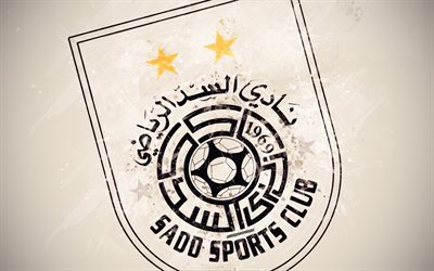 Al Sadd SC, 4k, Qatari football team, artwork, logo, Qatar Stars League, Q-League, emblem, white background, grunge style, Doha, Qatar, football