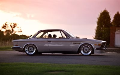 tuning, BMW 635 CSi, 1971 cars, coupe, stance, tuning BMW 6, lowrider, german cars, BMW