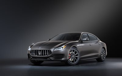 2020, Maserati Quattroporte, GT Sport Pack, M156, front view, exterior, gray sedan, new gray Quattroporte, italian cars, Maserati