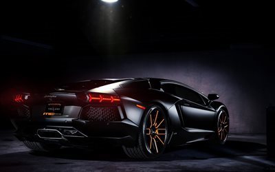 Lamborghini Aventador, Lp700-4, carro desportivo, preto Aventador