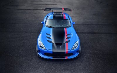 Dodge Viper, blue Viper, sports car, tuning Dodge, spoiler
