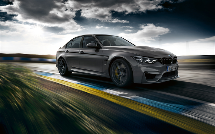 4k, el BMW M3 CS, 2018 coches, F80, por carretera, el nuevo M3, los coches alemanes, BMW