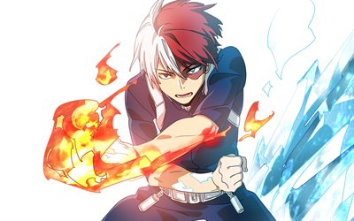 Boku no Hero Academia, Shouto Todoroki, Japonais de manga, d&#39;anime manga, les personnages