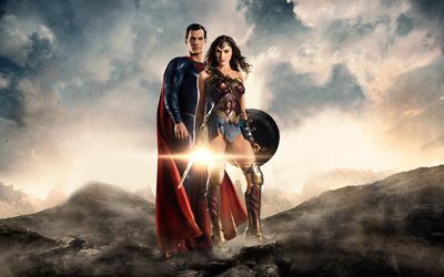 Justice League, 2017, DC Comics, Wonder Woman, Superman, Henry Cavill, Gal Gadot