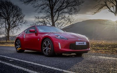 Nissan 370Z, 4k, 2017 cars, tuning, red 370Z, japanese cars, Nissan