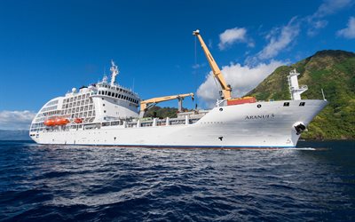 Aranui 5, cargo vessel, 4k, cargo ships, Tahiti