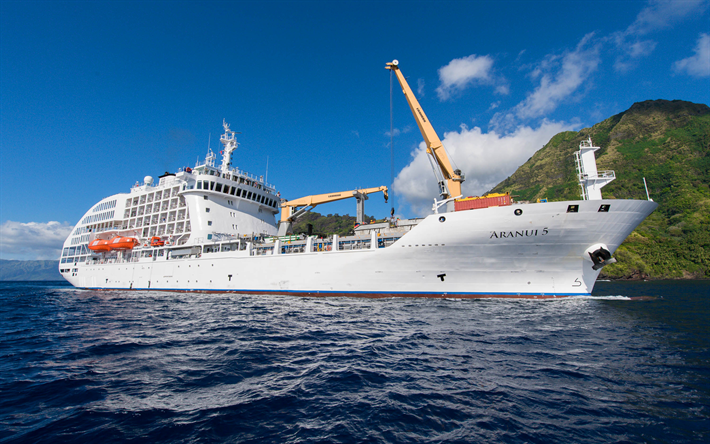 Aranui 5, cargo vessel, 4k, cargo ships, Tahiti