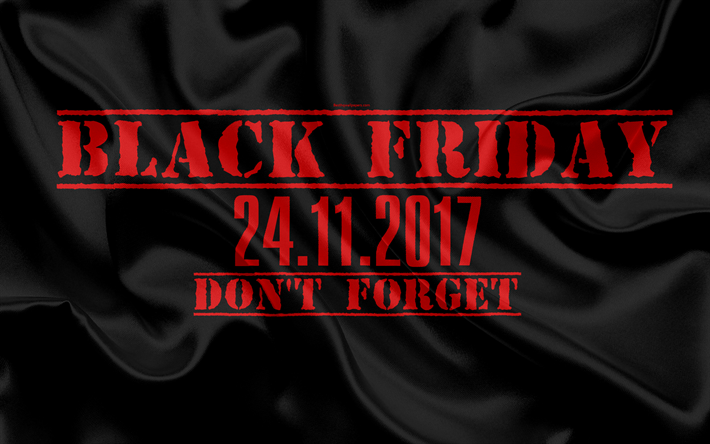 الجمعة السوداء, 24 نوفمبر, 2017, سوداء من الحرير نسيج, 4k, المفاهيم, تذكير