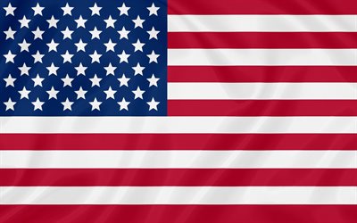 US flag, 4K, silk texture, USA, American flag, flag of USA