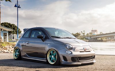 Fiat 500 Abarth, 4k, 2017 cars, tuning, compact cars, Fiat