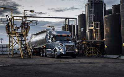 Volvo VNL, 2018, 4k, kuljetus bensiinin, uudet kuorma-autot, Ruotsin kuorma-autot, Volvo Kuorma-autot USA