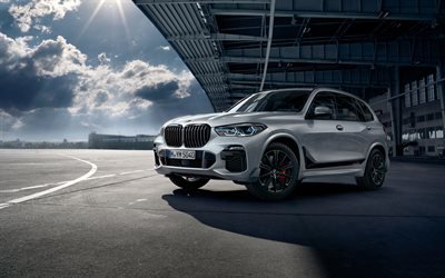 BMW X5, 2019, M Performance, SUV, l&#39;accordage, le nouveau X5 gris, voitures allemandes, piste de course, X5 xDrive40i, BMW