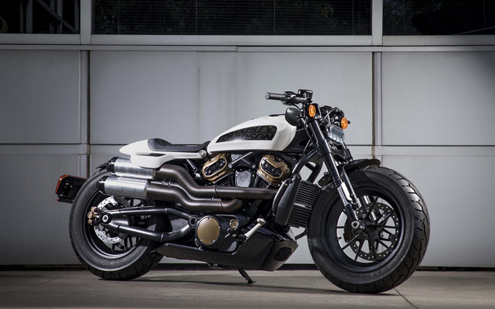 Harley Davidson, moto de luxe, vue de c&#244;t&#233;, american motos