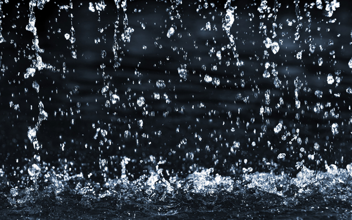 gotas de agua, de lluvia, de cerca, las salpicaduras de agua, gotas de textura, agua