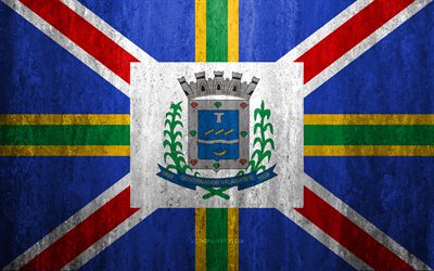 Lipun Augusto Valadares, 4k, kivi tausta, Brasilian kaupunki, grunge lippu, Kaupungin Kuvern&#246;&#246;ri Valadares, Brasilia, Augusto Valadares lippu, grunge art, kivi rakenne, liput brasilian kaupungeissa