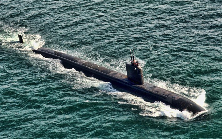 USS Asheville, SSN-758, american attack submarine, United States Navy, US army, submarines, US Navy, Los Angeles-class, HDR
