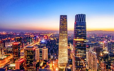 China World Trade Center, 4k, Chaoyang District, moderneja rakennuksia, citiscapes, Peking, Kiina, Aasiassa