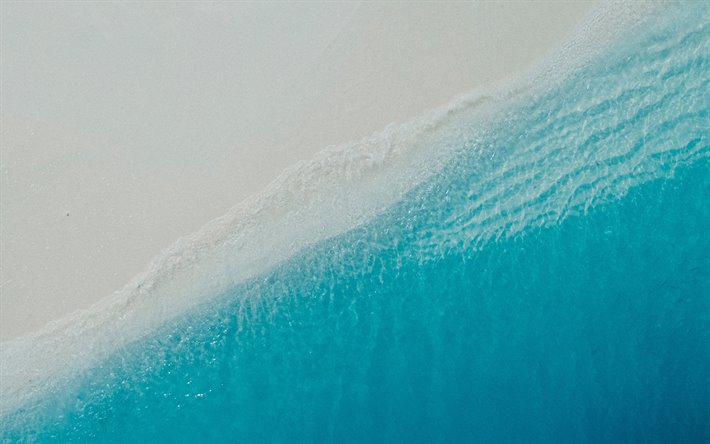 strand, aero-ansicht, meer, ansicht von oben, k&#252;ste, blaue lagune, sommer
