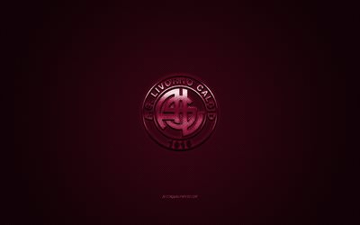 AS Livorno Calcio, Italian football club, Serie B, burgundy logo, burgundy carbon fiber background, football, Livorno, Italy, AS Livorno logo