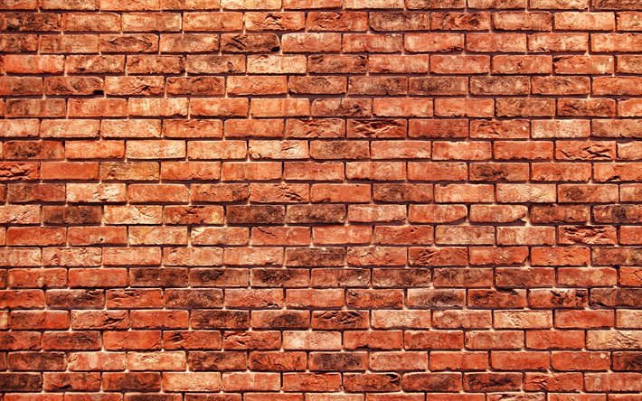4k, brown brickwall, close-up, brown bricks, brick wall, bricks, wall, colorful bricks, identical bricks, bricks textures, bricks background, brown stone background