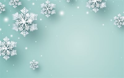 blue background with snowflakes, winter background, christmas, snowflakes background, winter