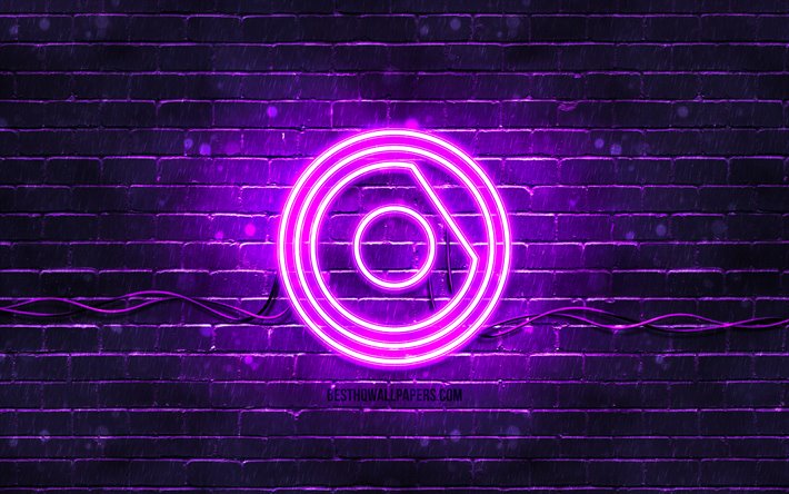 Nicky Romero violeta logotipo de 4k, superestrellas, holand&#233;s DJs, violeta brickwall, Nicky Romero logotipo, Nick Rotteveel, Nicky Romero, estrellas de la m&#250;sica, Nicky Romero de ne&#243;n logotipo