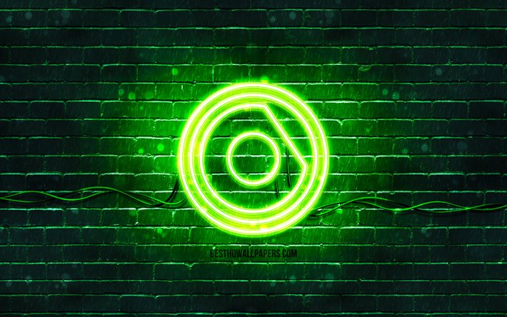 Nicky Romero yeşil logo, 4k, superstars, Hollandalı DJ&#39;ler, yeşil brickwall, Nicky Romero logo, Nick Rotteveel, Nicky Romero, m&#252;zik yıldızları, Nicky Romero neon logo