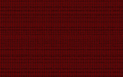 Rosso a maglia, tessitura, tessuto Rosso texture, sfondo a maglia, maglia di trama