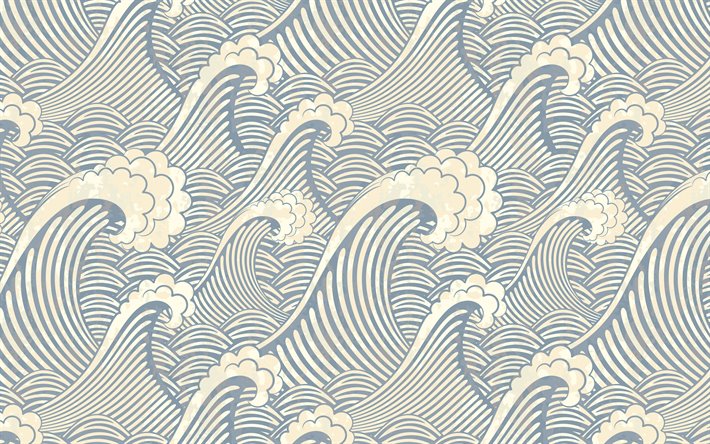 abstract waves background, 4k, waves patterns, retro backgrounds, abstract wavy background