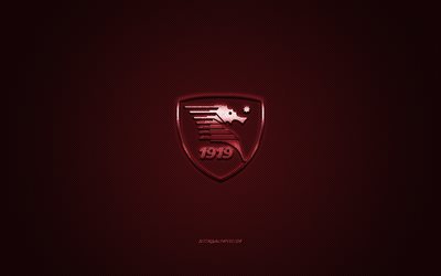 لنا Salernitana 1919, الإيطالي لكرة القدم, دوري الدرجة الثانية, بورجوندي شعار, عنابي اللون من ألياف الكربون الخلفية, كرة القدم, ساليرنو, إيطاليا, لنا Salernitana 1919 شعار