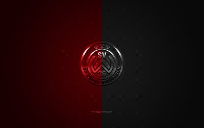 SV Wehen Wiesbaden, German football club, Bundesliga 2, red-black logo, red-black carbon fiber background, football, Wiesbaden, Germany, SV Wehen Wiesbaden logo