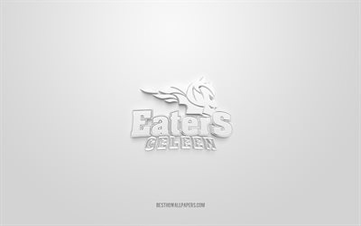 Eaters Limburg, creative 3D logo, white background, BeNe League, 3d emblem, Dutch hockey Club, Netherlands, 3d art, hockey, Eaters Limburg 3d logo