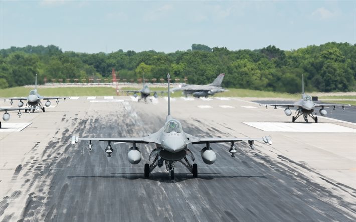 General Dynamics F-16 Fighting Falcon, Amerikan avcı u&#231;ağı, F-16, Amerika Birleşik Devletleri Hava Kuvvetleri, havaalanı avcı u&#231;ağı, Amerika Birleşik Devletleri