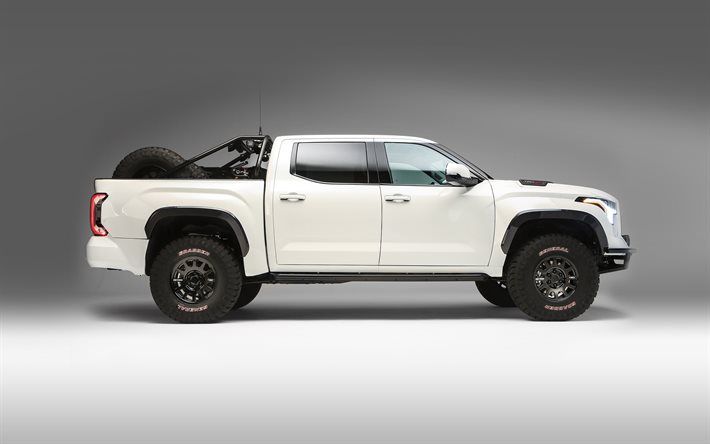 2021, Toyota Tundra TRD Desert Chase, vue lat&#233;rale, ext&#233;rieur, SUV blanc, Toyota Tundra tuning, voitures japonaises, Toyota