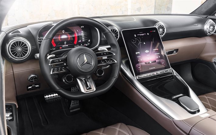 2022, Mercedes-AMG SL-Class, interior, inside view, dashboard, Mercedes-AMG SL55, new SL55 interior, German cars, Mercedes-Benz