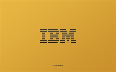 IBM logosu, altın arka plan, şık sanat, markalar, amblem, IBM, altın kağıt dokusu, IBM amblemi