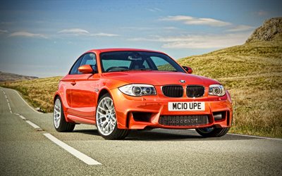 BMW Serie 1 M Coup&#233;, 4k, autostrada, 2021 auto, UK-spec, E82, HDR, BMW E82, auto tedesche, BMW