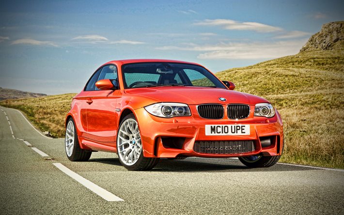 BMW 1 Series M Coupe, 4k, highway, 2021 cars, UK-spec, E82, HDR, BMW E82, german cars, BMW
